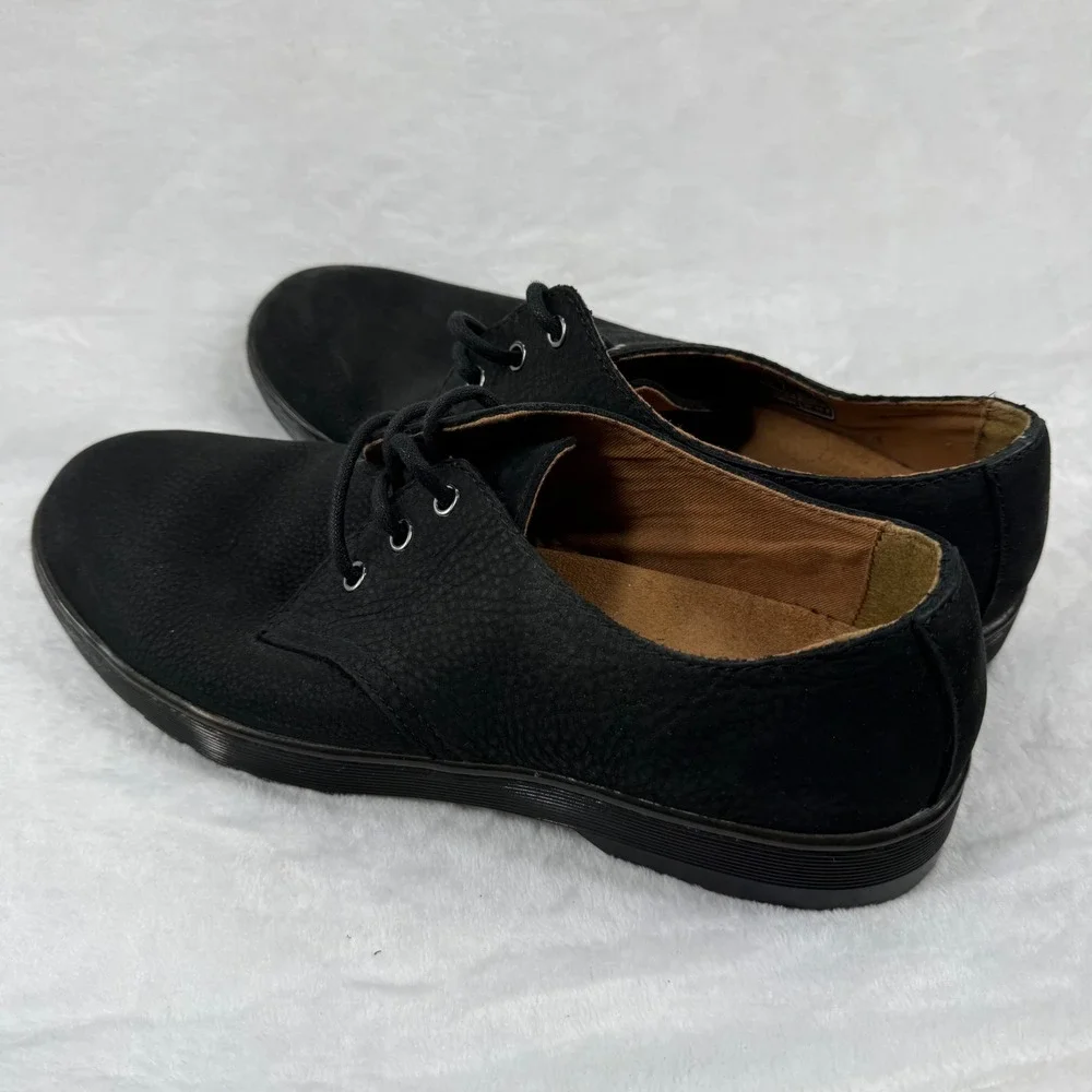 Dr. Martens Will Desert Shoe Mens Black‎ Textured Leather Lace Up Oxfords READ